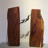 Eisenfigur mit Holz (Birne), 43x44x9cm (HxBxT), 2017