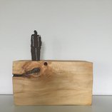 Eisenfigur auf Holz (Pappel), 30x22.50cm, 2018