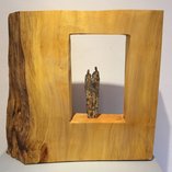 Eisenfigur auf Holz (Pappel), 43x57x9cm (HxBxT), 2017