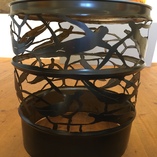 Abestelltisch leicht, aus altem Ölfass, Durchmesser 38cm, 2018