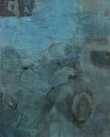 Steine im Fluss, Mischtechnik auf Leinwand, 100x80 (HxB), 2024