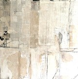 Ruhe, Acryl, Tusche, Collage, 90x90cm, 2024